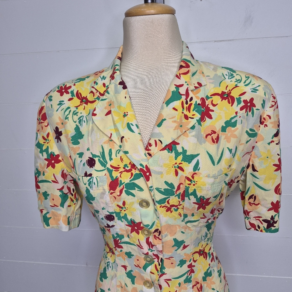 Vintage Weinberg Floral Button Down Dress Size M - Picture 5 of 13